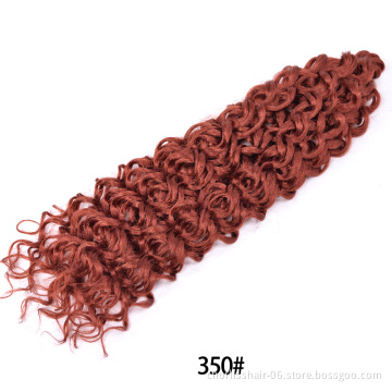 Wholesale Best Selling 24 Inches Ombre Light Color Wavy Bulk Cambodian Hair Crochet Braids Synthetic Braiding Hair Extensions